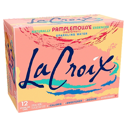 LaCroix Pamplemousse Sparkling Water, 12 fl oz, 12 count