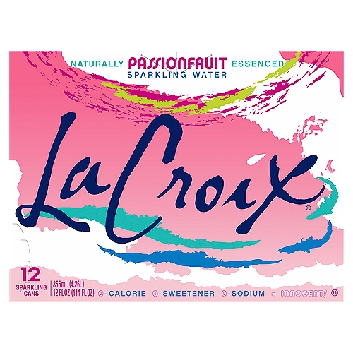 La Croix Naturally Passionfruit Essenced Sparkling Water, 12 fl oz, 12 count