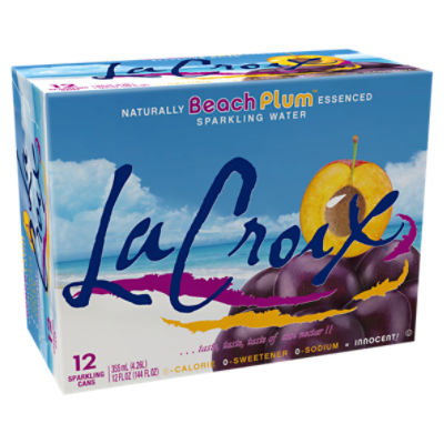 LaCroix Beach Plum Sparkling Water, 12 fl oz, 12 count Gourmet