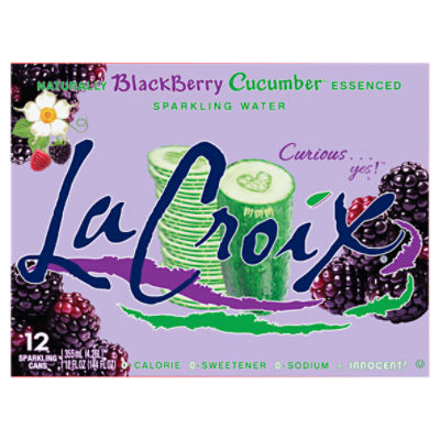 LaCroix Naturally Blackberry Cucumber Essenced Sparkling Water, 12 fl oz, 12 count