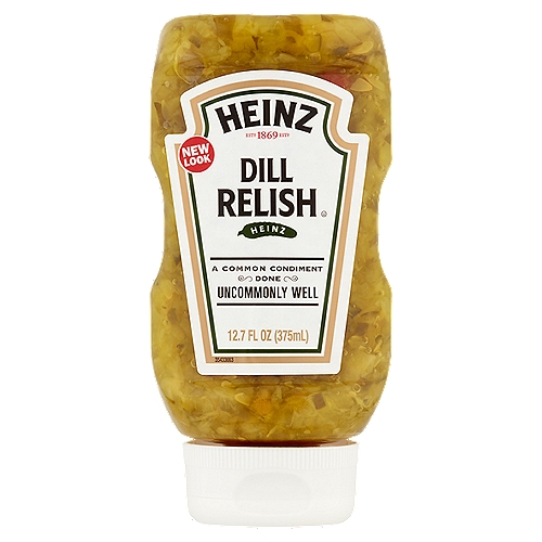 A HEINZ,ORIGINALnn• One 12.7 fl. oz. bottle of Heinz Dill Relishn• Sweet, Tangy, Savory and improved with dill flavorn• Produced from best quality vegetables and spicesn• Easy squeeze bottle help you to start enjoying the relish without much effortn• Spice up your meal without forgoing your kosher diet