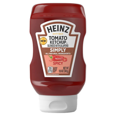Heinz Simply Spicy Tomato Ketchup Blended with Jalapeno, 13.5 oz