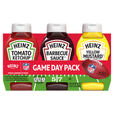 Heinz Tomato Ketchup, Barbecue Sauce and Yellow Mustard Game Day Pack, 59.5 oz
