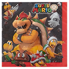 Amscan Super Mario 2 Ply Luncheon Napkins, 16 count