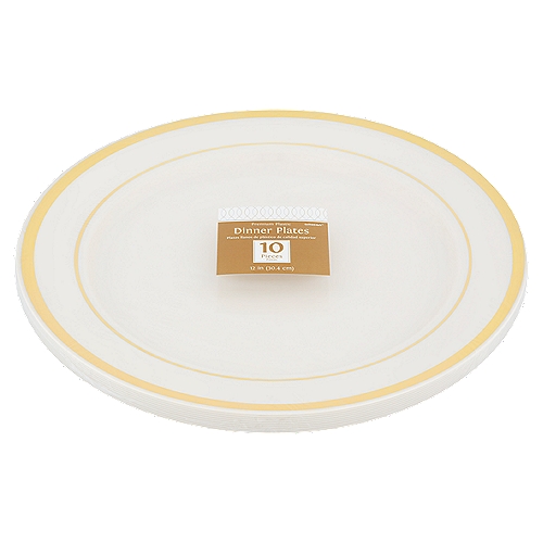 Amscan Premium Plastic 12 In Dinner Plates, 10 count