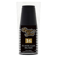 Elegant Touch 18 oz Black Plastic Cups, Big Size, 16 count