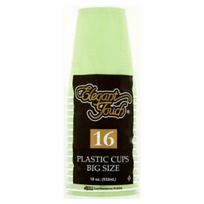 Elegant Touch 18 oz Kiwi Plastic Cups, Big Size, 16 count, 16 Each