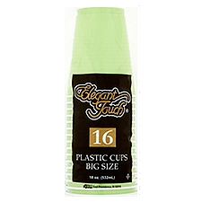 Elegant Touch 18 oz Kiwi Plastic Cups, Big Size, 16 count