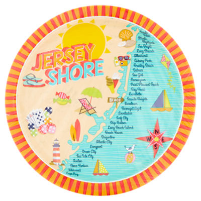 Amscan Party Impressions Jersey Shore 9 In Plates, 25 count