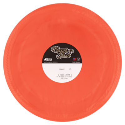 Elegant Touch 9" Orange Plastic Plates, 20 count, 20 Each
