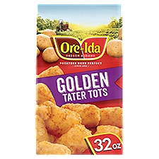 Ore-Ida Golden Tater Tots Seasoned Shredded Frozen Potatoes, 32 oz Bag, 32 Ounce