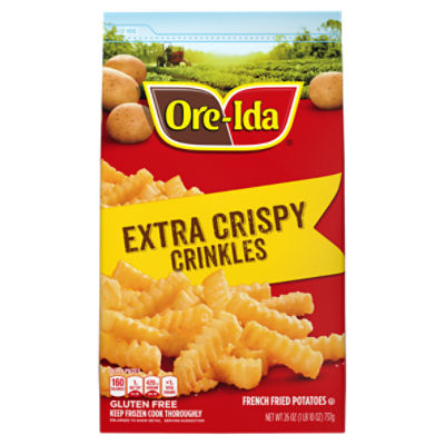 Ore-Ida Extra Crispy Crinkles French Fried Potatoes, 26 oz Bag, 26 Ounce