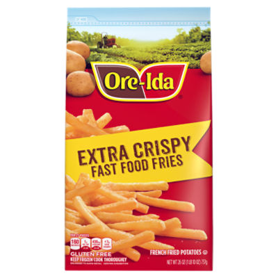 Ore-Ida Extra Crispy Fast Food French Fries Fried Potatoes, 26 oz Bag, 26 Ounce