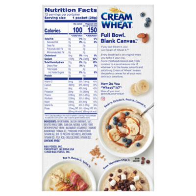 Cream of Wheat Instant Cereal Empty Box, 12 Oz, 12 Packets, 