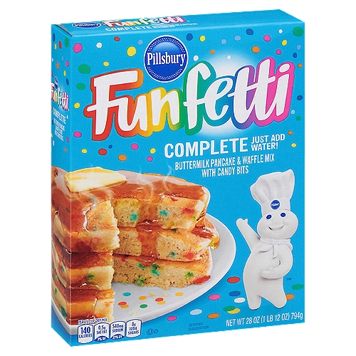 Pillsbury Funfetti Complete Buttermilk Pancake & Waffle Mix with Candy Bits, 28 oz
