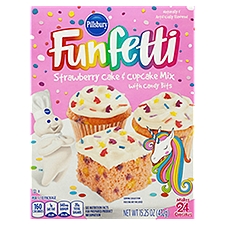 Pillsbury Cake & Cupcake Mix Strawberry with Candy Bits, 15.3 Ounce