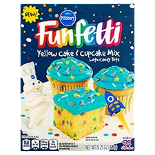 Pillsbury Funfetti Yellow with Candy Bits, Cake & Cupcake Mix, 15.3 Ounce