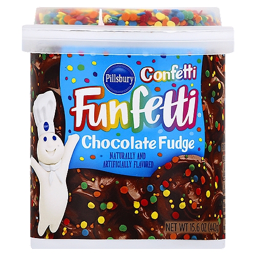 Pillsbury Confetti Funfetti Chocolate Fudge Flavored Frosting 15.6 oz