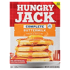 Hungry Jack Complete Buttermilk Pancake & Waffle Mix, 32 oz, 32 Ounce
