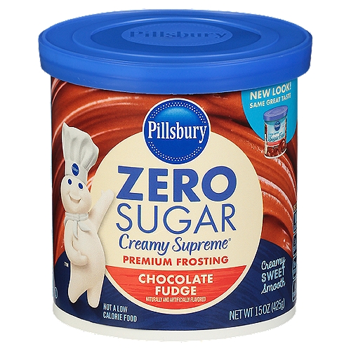 Pillsbury Creamy Supreme Sugar Free Chocolate Fudge Frosting, 15 oz
Sweetened with Splenda® brand