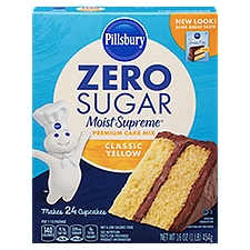 Pillsbury Moist Supreme Zero Sugar Classic Yellow Premium Cake Mix, 16 oz