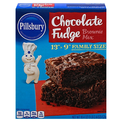 Pillsbury Chocolate Fudge Brownie Mix Family Size, 18.4 oz