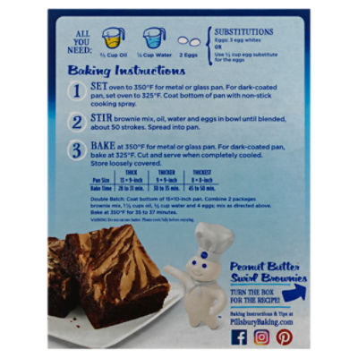 Pillsbury Chocolate Fudge Brownie Mix 18.4 Oz (Pack of 6)