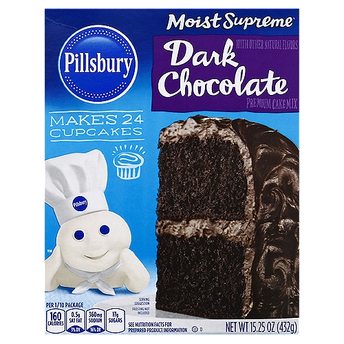 Pillsbury Moist Supreme Dark Chocolate Premium Cake Mix, 15.25 oz
