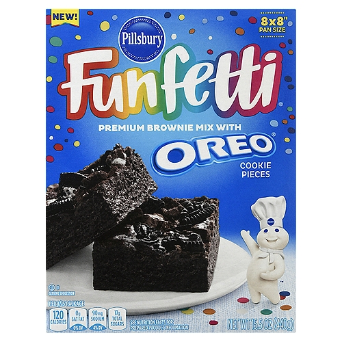 Pillsbury Funfetti Premium Brownie Mix with Oreo Cookie Pieces, 15.5 oz
