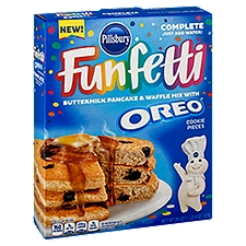 Pillsbury Funfetti Complete Buttermilk with Oreo Cookie Pieces, Pancake & Waffle Mix, 20 Ounce