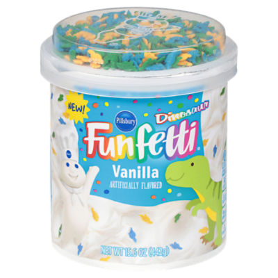 Pillsbury Funfetti Dinosaur Vanilla Frosting 15.6 oz, 15.6 Ounce