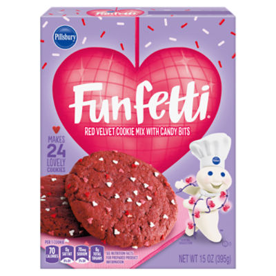 Pillsbury Funfetti Red Velvet Cookie Mix with Candy Bits, 15 oz