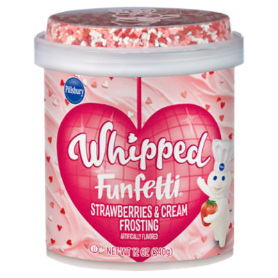 Pillsbury Funfetti Strawberries & Cream Whipped Frosting, 12 oz