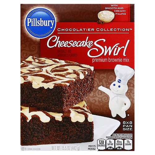 Pillsbury Chocolatier Collection Cheesecake Swirl Premium Brownie Mix, 15.5 oz