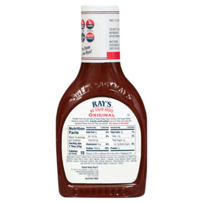 Ray's No Sugar Added Original Barbecue Sauce, 18.5 oz