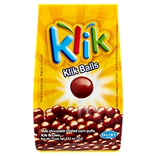 Klik Balls Milk Chocolate Coated Corn Puffs, 2.64 oz