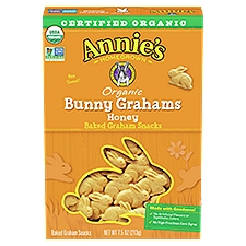 Annie's Homegrown Bunny Grahams Organic Honey, Baked Graham Snacks, 7.5 Ounce