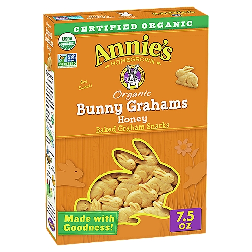 Annie's Homegrown Bunny Grahams Organic Honey Baked Graham Snacks, 7.5 oz