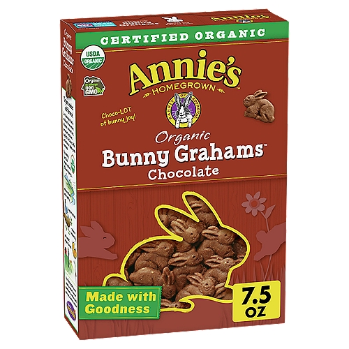 Annie's Homegrown Bunny Grahams Organic Chocolate Baked Graham Snacks, 7.5 oz