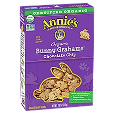 Annie's Homegrown Bunny Grahams Organic Chocolate Chip, Baked Graham Snacks, 7.5 Ounce