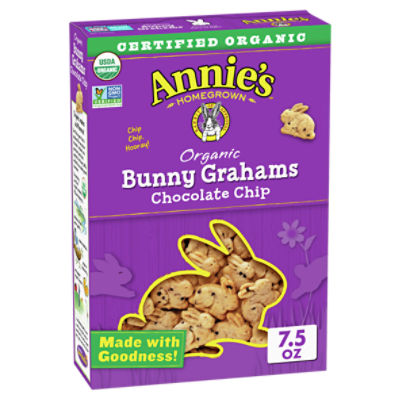 Annie's Homegrown Bunny Grahams Organic Chocolate Chip Baked Graham Snacks, 7.5 oz