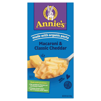 Annie's Organic Macaroni & Classic Cheddar, 6 oz, 6 Ounce