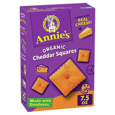 Annie's Organic Cheddar Squares Baked Crackers, 7.5 oz, 7.5 Ounce