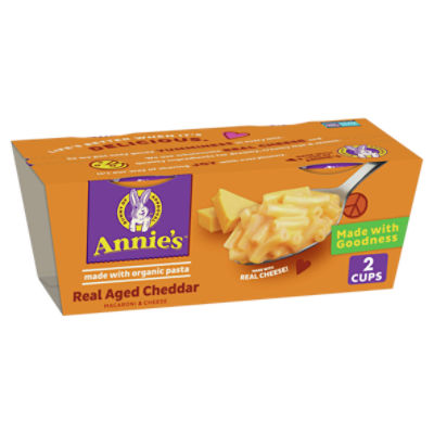 Annie's Real Aged Cheddar Macaroni & Cheese, 2.01 oz, 2 count, 4.02 Ounce