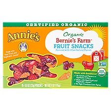 Annie's Homegrown Organic Bernie's Farm Fruit Snacks, 0.8 oz, 5 count
