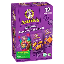 Annie's Organic Baked Crackers & Graham Snacks Variety Pack, 12 count, 11 oz