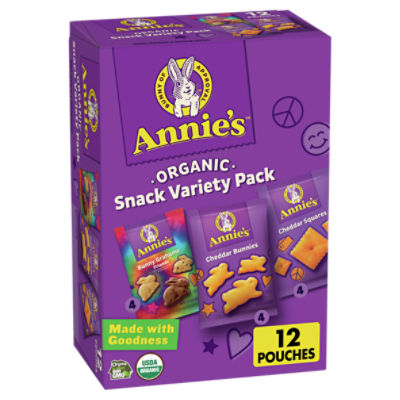 Annie's Organic Baked Crackers & Graham Snacks Variety Pack, 12 count, 11 oz