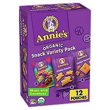 Annie's Organic Baked Crackers & Graham Snacks Variety Pack, 12 count, 11 oz
