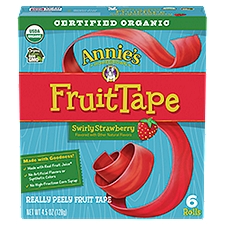 Annie's Homegrown Swirly Strawberry Fruit Tape, 6 count, 4.5 oz, 4.5 Ounce
