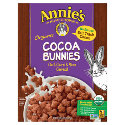 Annie's Homegrown Organic Cocoa Bunnies Oat, Corn & Rice Cereal, 10.0 oz ShopRite